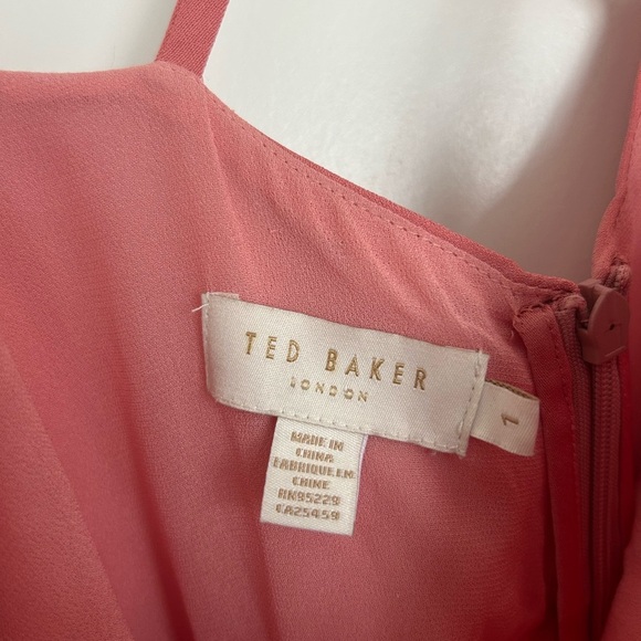 Ted Baker Pink Asymmetrical Panelled Midi Slip Dress Size 1 - Picture 5 of 6